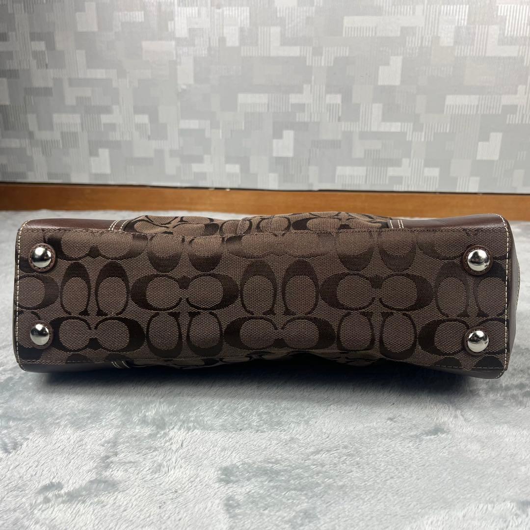 バッグ Coach Hand Bag Brown Signature