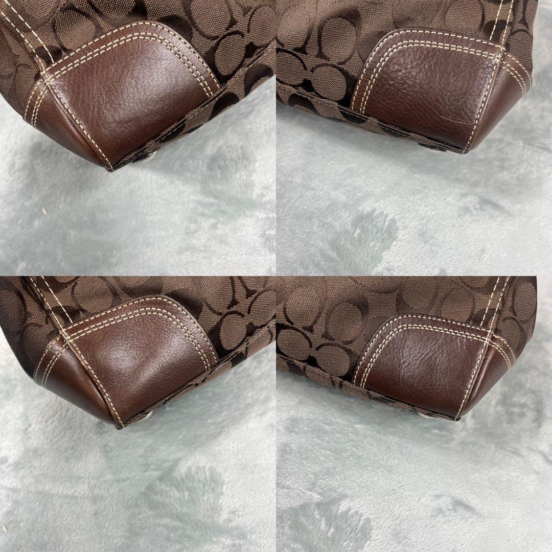バッグ Coach Hand Bag Brown Signature