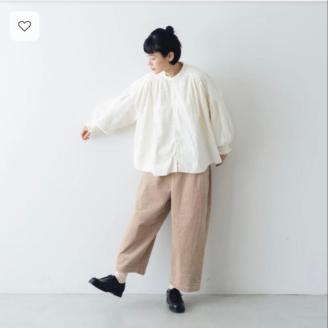 kurasukoto 親子コーデュロイギャザーパンツ　ベージュ