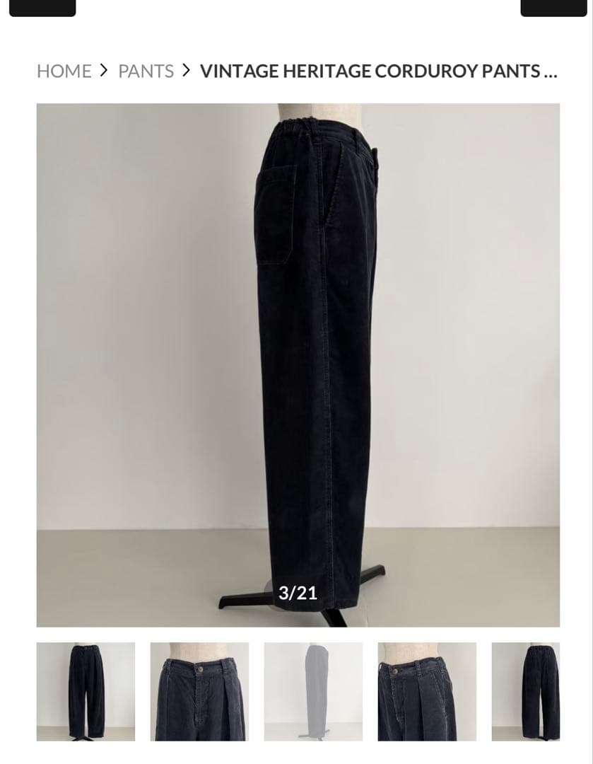 パンツ VINTAGE HERITAGE CORDUROY PANTS