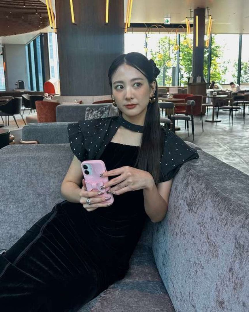 【ANDRESD】 drape velour dress S