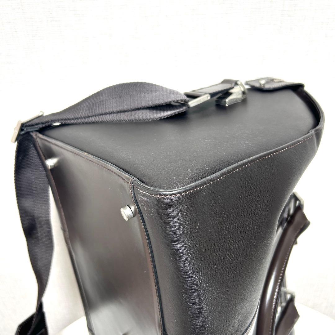 K*様 dunhillダンヒル本革ブリーフケース黒2WAY大容量ビジネス美品仕事