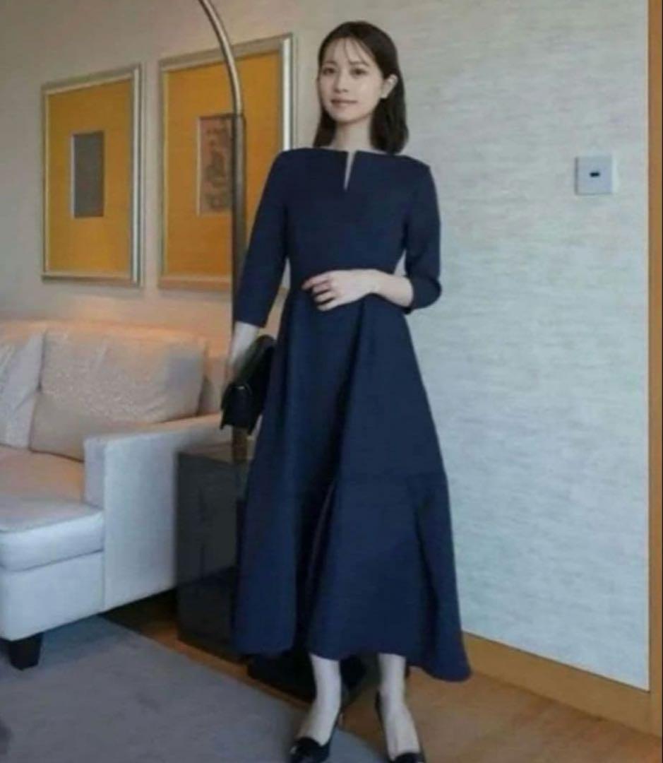 ワンピース L'AUBE BLANC Keyneck Jacquard Dress M