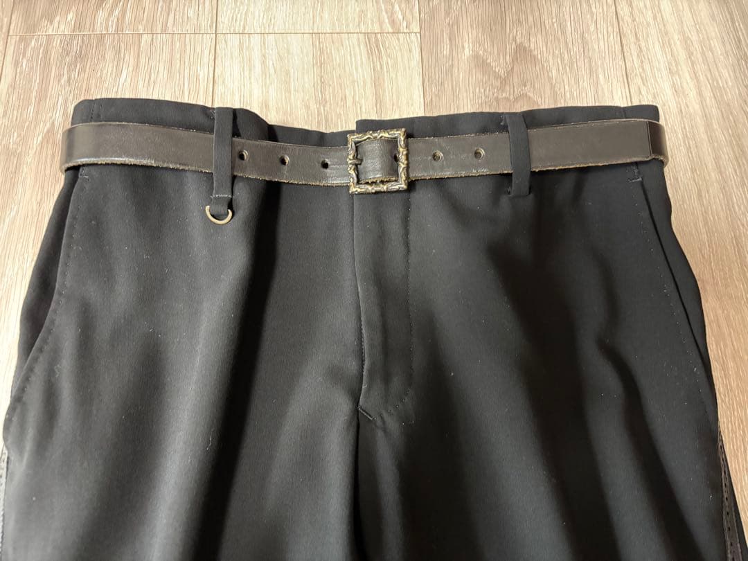 キミノリモリシタ　レザー側章　スラックス　kiminori morishita