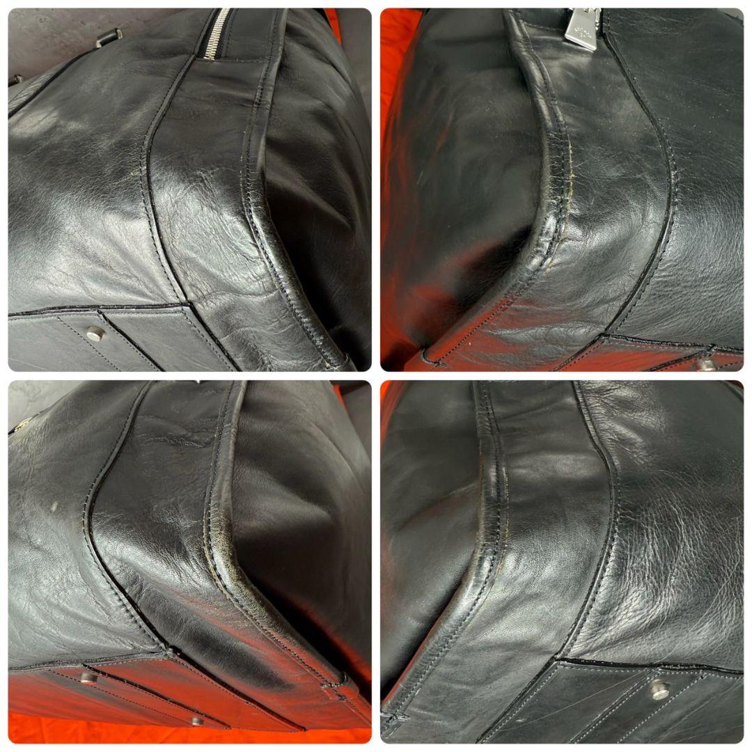 ★希少★aniary 2way ボストンバッグ 大容量 オールレザー 本革 黒