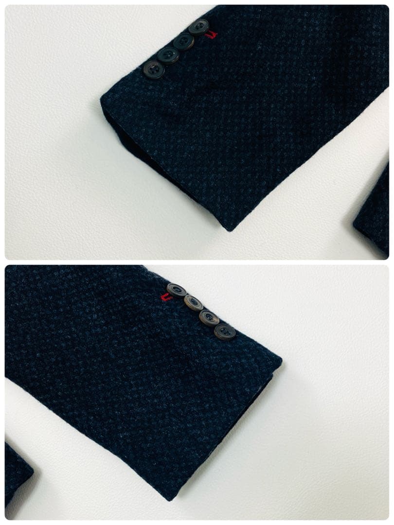 【希少サイズ　美品】　ZARA テーラードジャケット　エルボーパッチ　ウール　L