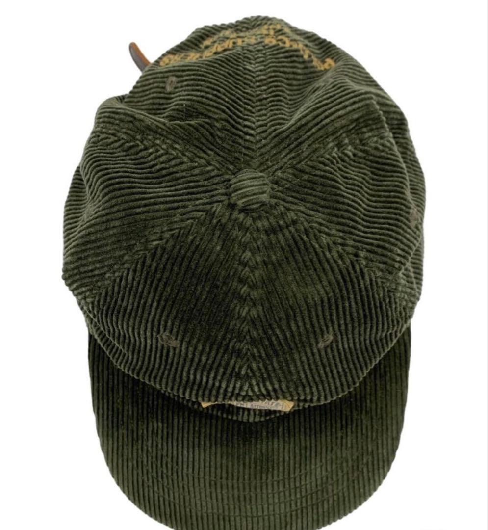 90s ポロカントリー コーデュロイ キャップ オリーブグリーン