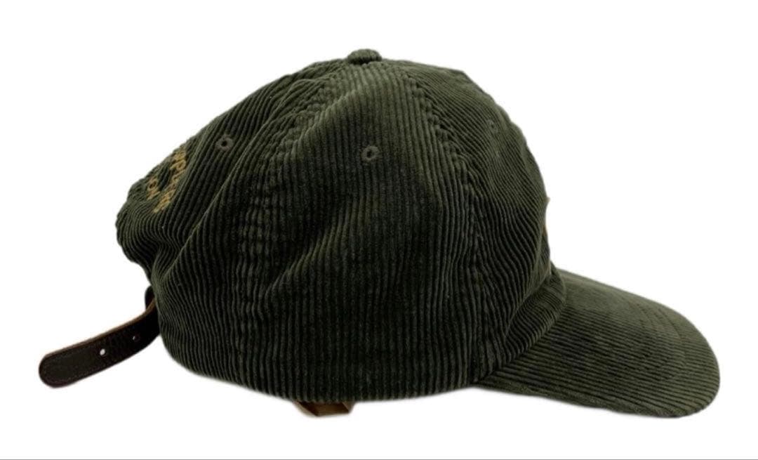 90s ポロカントリー コーデュロイ キャップ オリーブグリーン