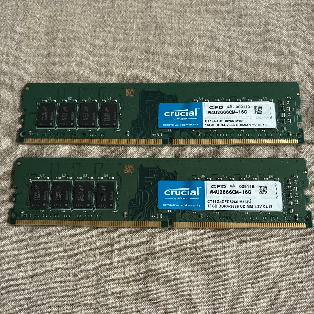 Crucial 16GB DDR4 2666MHz メモリ