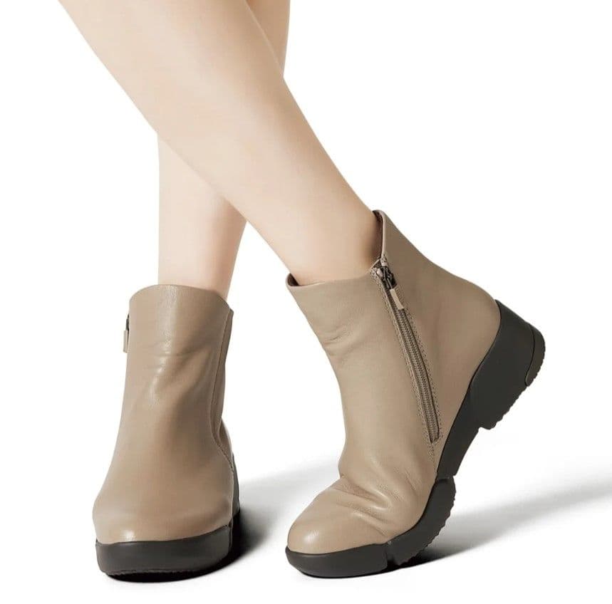 fitfit 新品 24cm◆ソフトレザーミドルブーツ（ブラック）