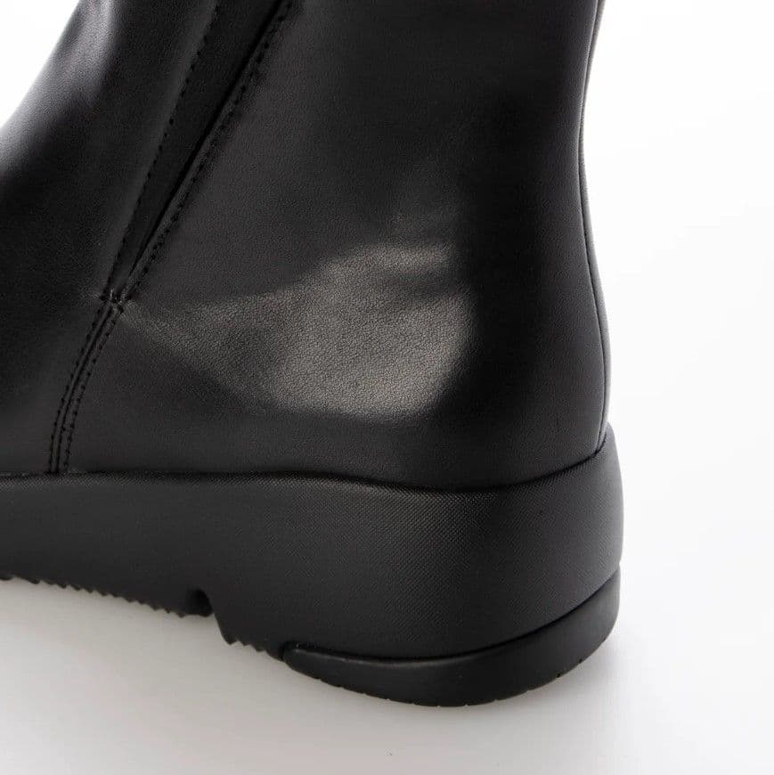 fitfit 新品 24cm◆ソフトレザーミドルブーツ（ブラック）