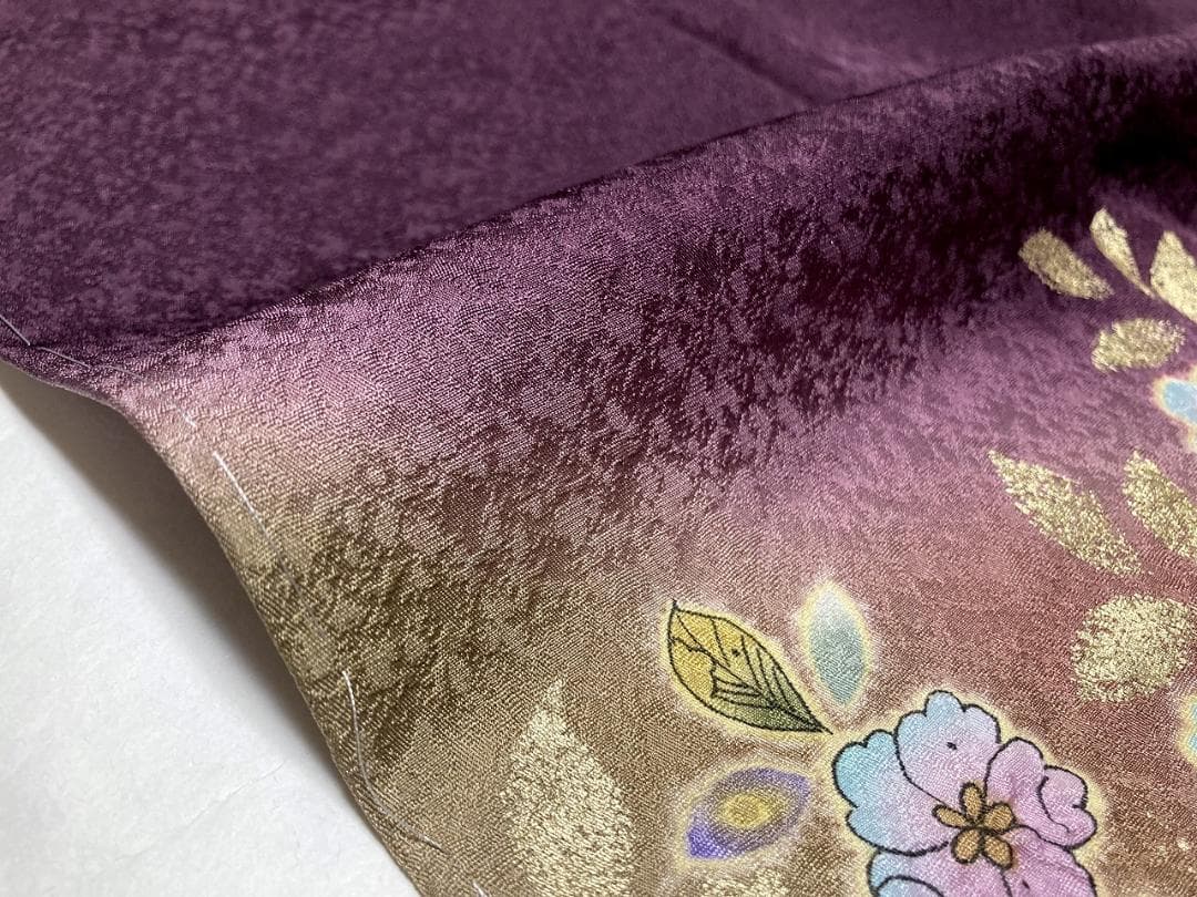 未使用 辻が花 絞り 訪問着 辻ヶ花 袷 紫 ピンク パステル 淡紅藤 1368