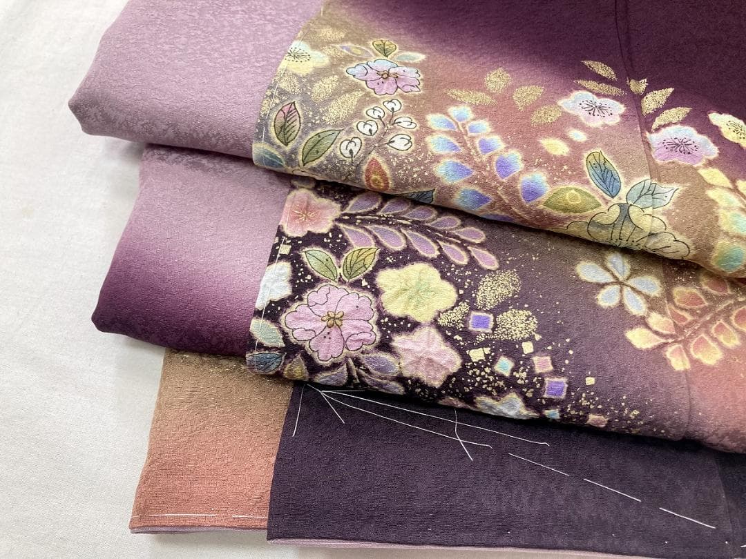 未使用 辻が花 絞り 訪問着 辻ヶ花 袷 紫 ピンク パステル 淡紅藤 1368