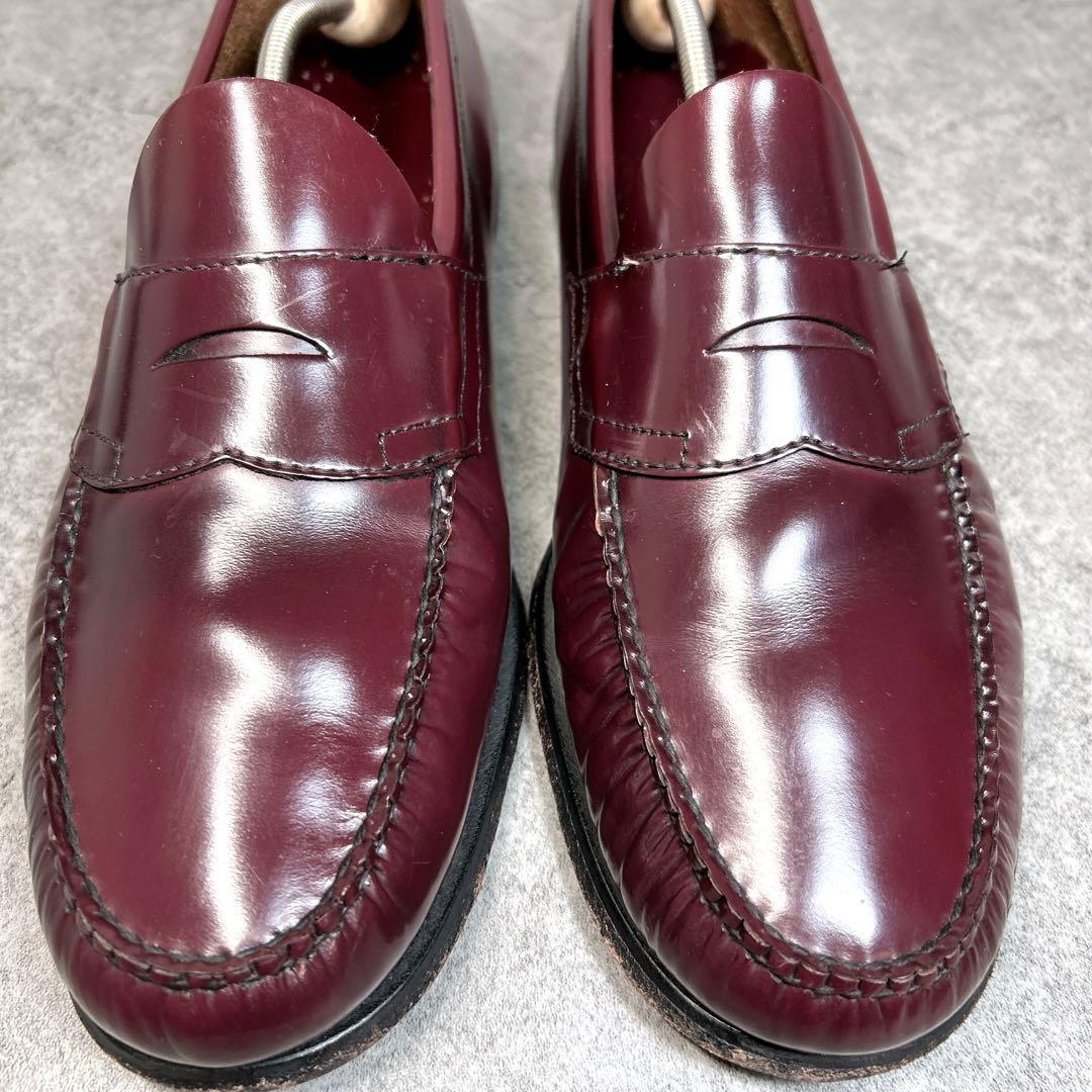 極美品【GHBASS】ローファー/LOGAN/ローガン/バーガンディ/革靴
