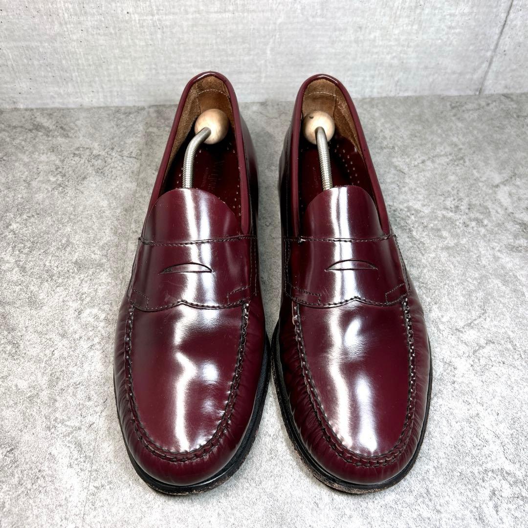極美品【GHBASS】ローファー/LOGAN/ローガン/バーガンディ/革靴