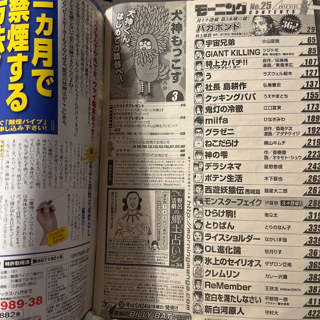 モーニング2012年5月31日25号バガボンド表紙#303 井上雄彦