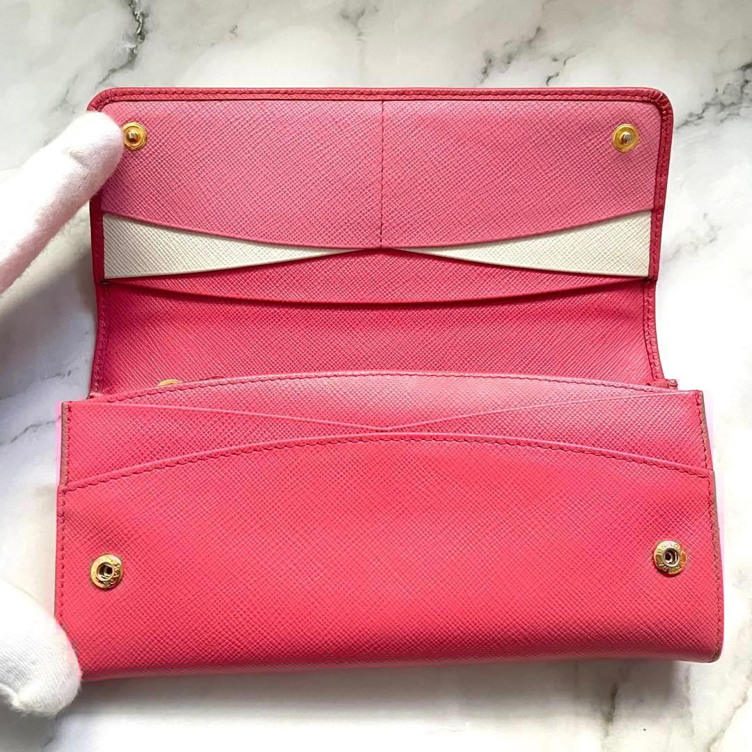 PRADA プラダ　マルチカラー　サフィアーノ　長財布　極美品　0115-①