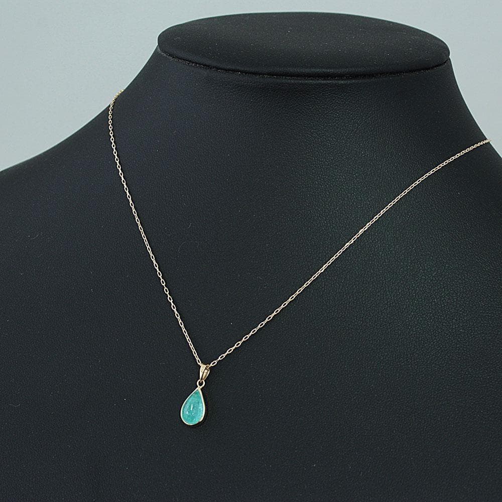 希少 ブラジル産 大粒 1.4ct パライバトルマリン K18 YG ネックレス