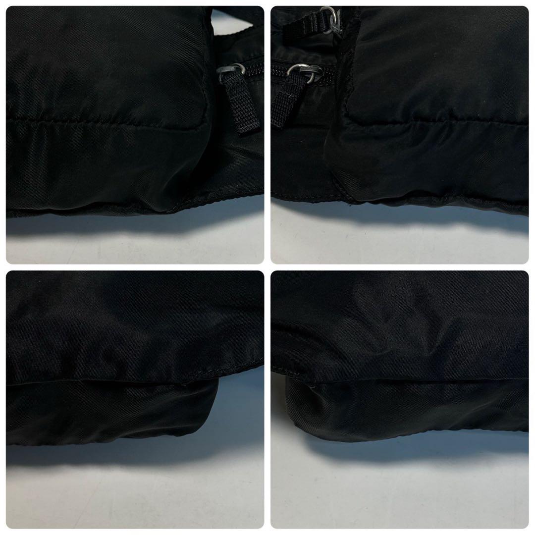 m61【極美品】プラダ　三角ロゴ　ナイロン　ブラックウエストバッグ　ボディバッグ