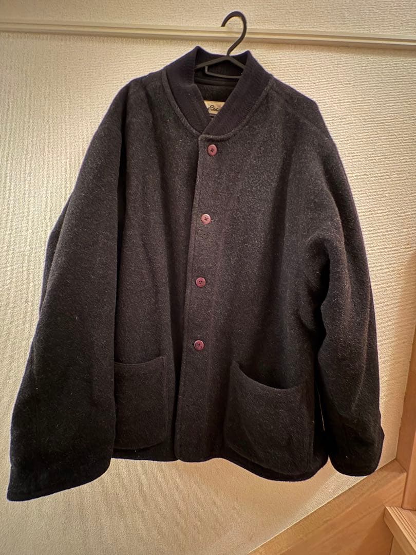 【古着】Eddie Bauer ノーカラーウールジャケット