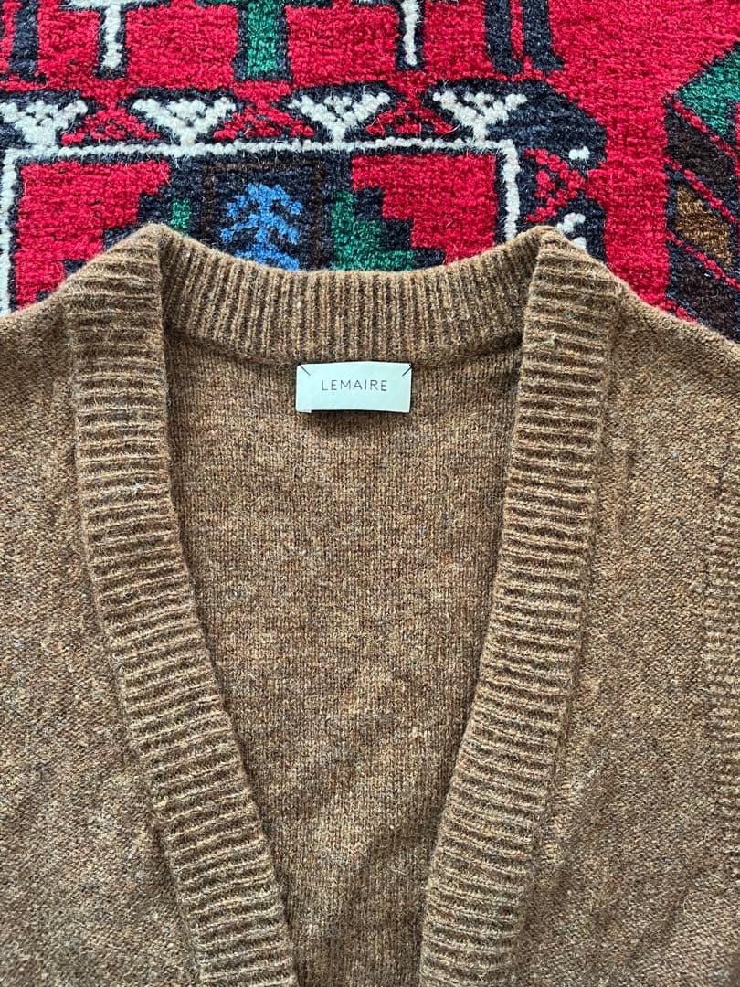 LEMAIRE Vネック ニットベスト ブラウン