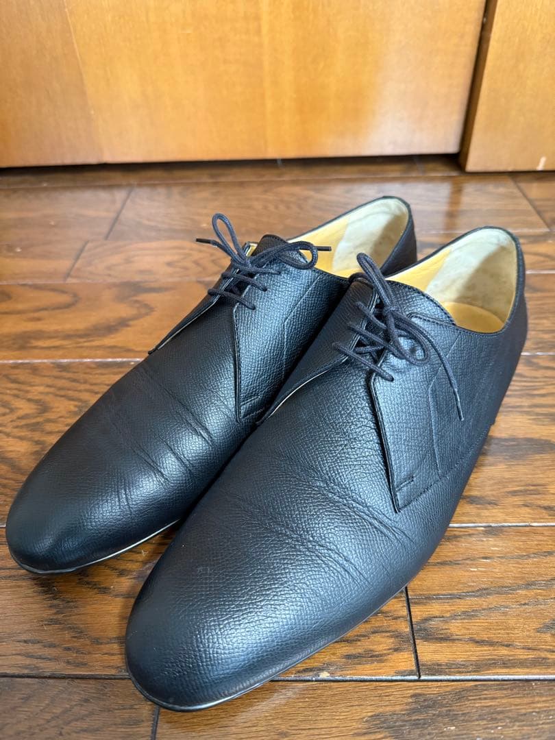 HERMES 黒レザー ビジネスシューズEU42.5JP27.5cm