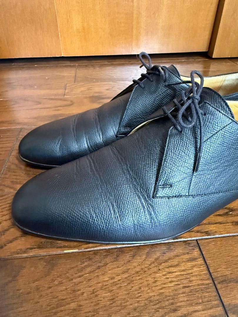 HERMES 黒レザー ビジネスシューズEU42.5JP27.5cm