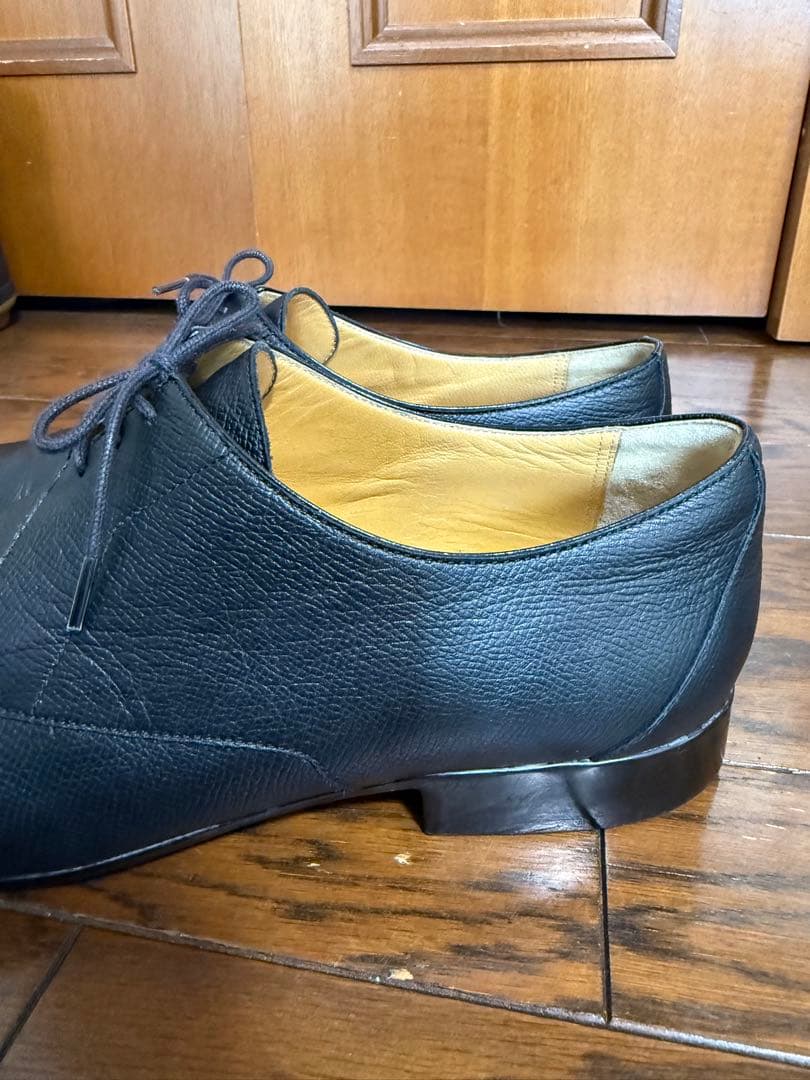 HERMES 黒レザー ビジネスシューズEU42.5JP27.5cm