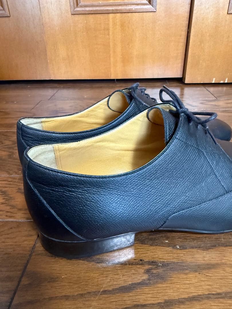 HERMES 黒レザー ビジネスシューズEU42.5JP27.5cm