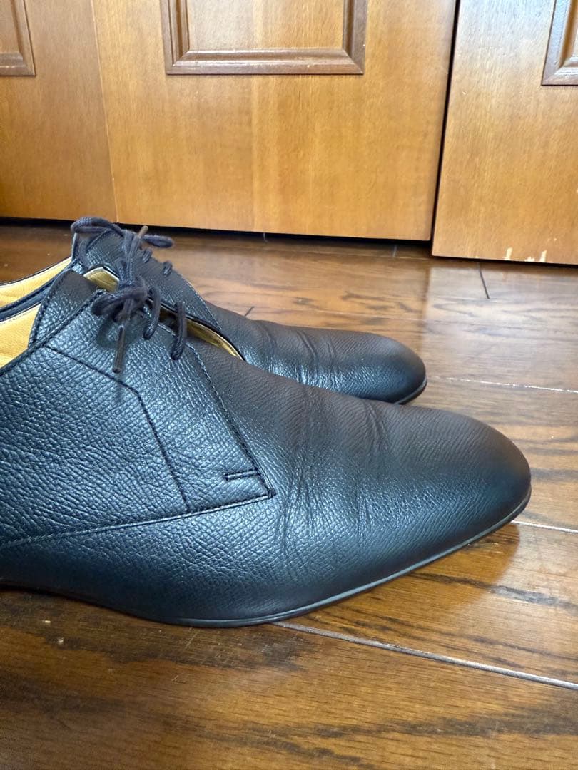 HERMES 黒レザー ビジネスシューズEU42.5JP27.5cm