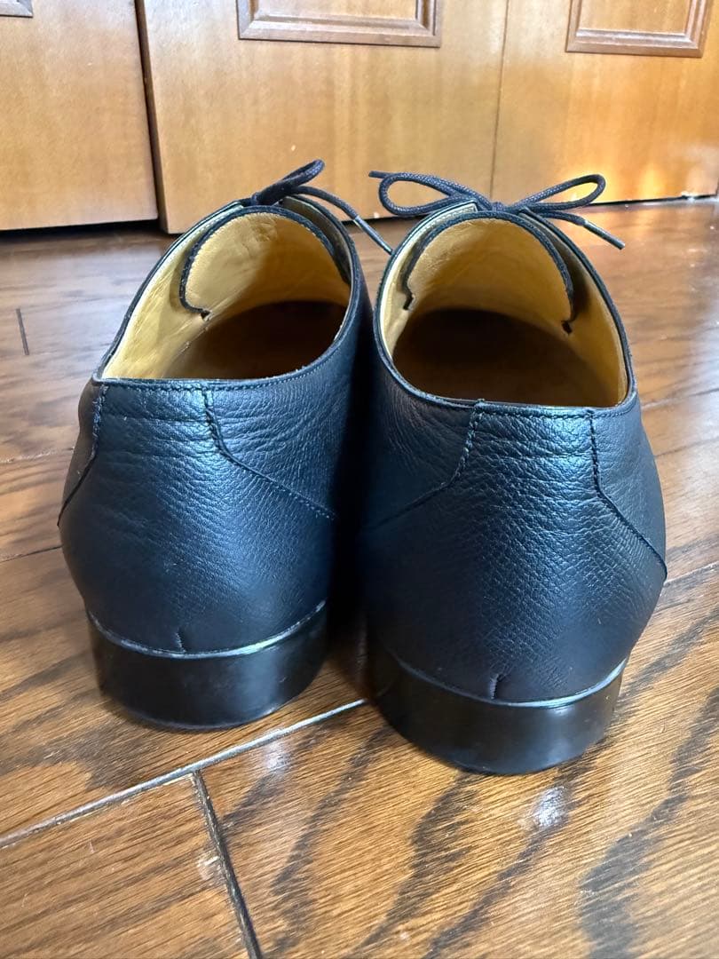 HERMES 黒レザー ビジネスシューズEU42.5JP27.5cm
