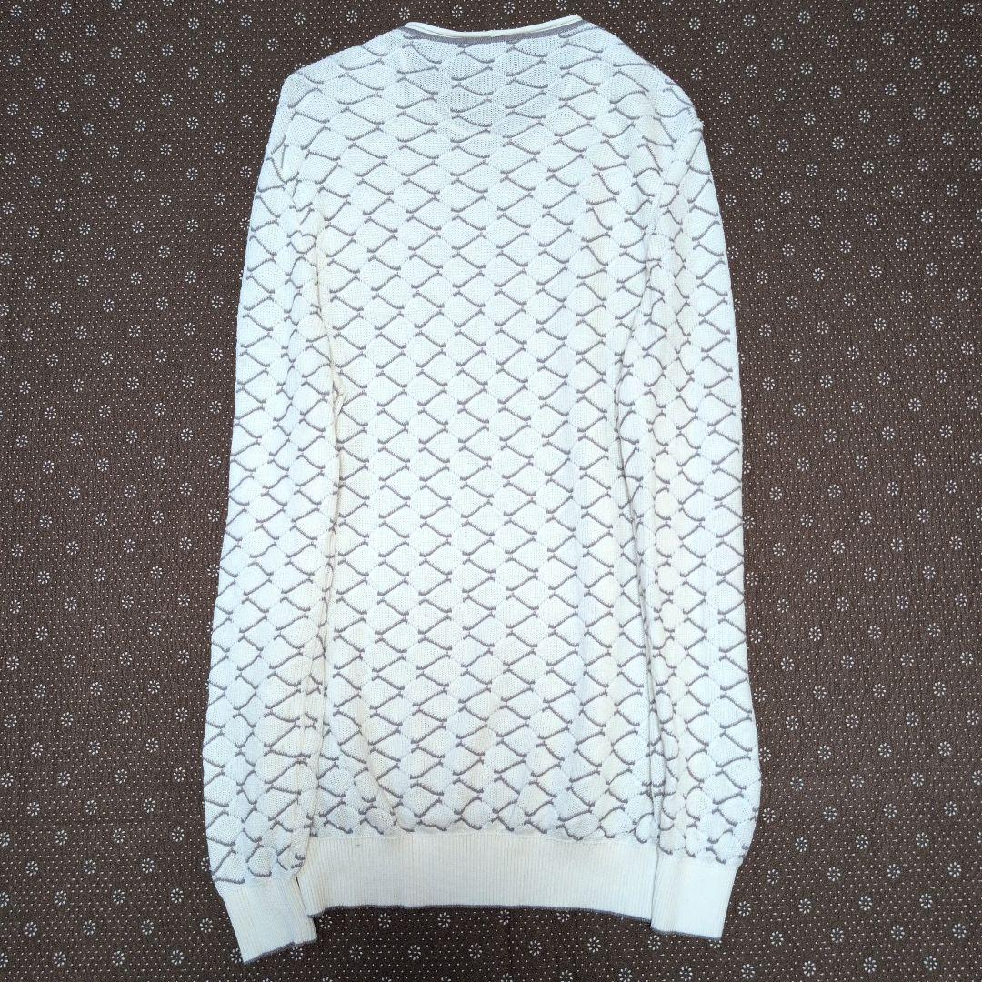 【美品】ジョルジオアルマーニ☆黒タグ　XL相当　幾何学模様　カシミヤ混　ニット