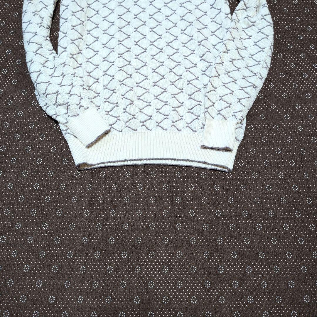 【美品】ジョルジオアルマーニ☆黒タグ　XL相当　幾何学模様　カシミヤ混　ニット