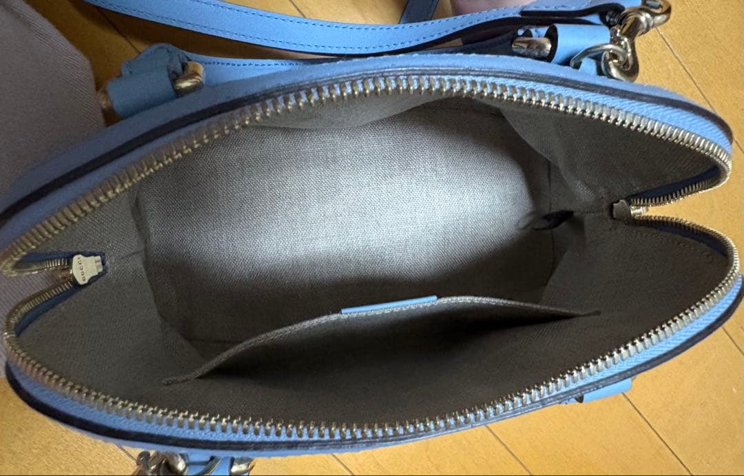 GUCCI グッチ マイクログッチシマ ハンドバッグ 2WAY ライトブルー