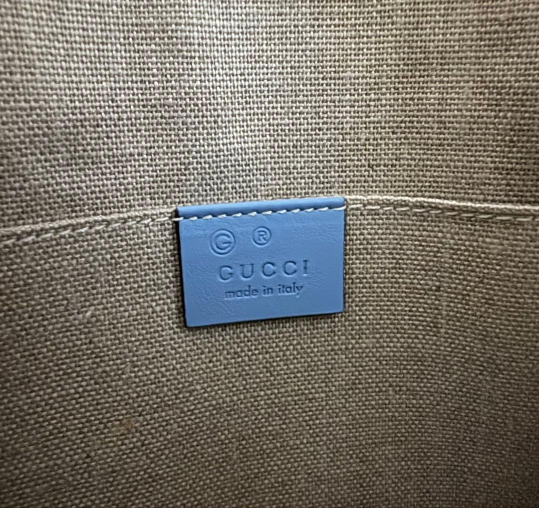 GUCCI グッチ マイクログッチシマ ハンドバッグ 2WAY ライトブルー
