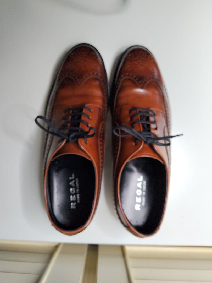 【超美品】 REGAL ウイングチップ（フルブローグ）内羽根　ブラウン　25㎝