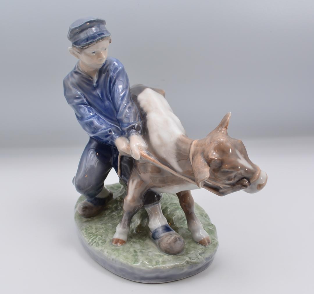 子牛を連れた少年　＃772　★ロイヤルコペンハーゲン　デンマーク　ヴィンテージ