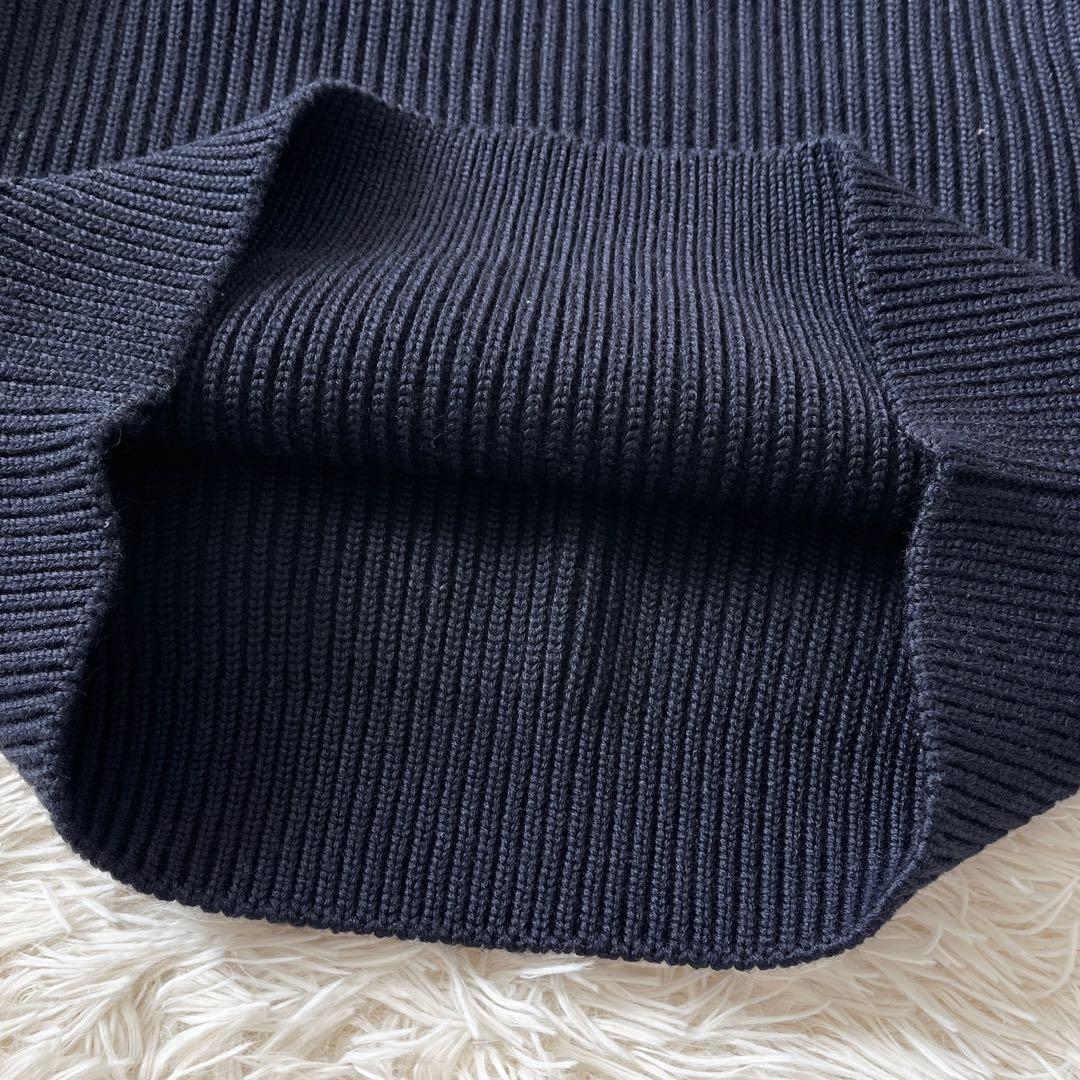 美品 アンデルセンアンデルセン 5G ウール ニット セーター M ネイビー 紺