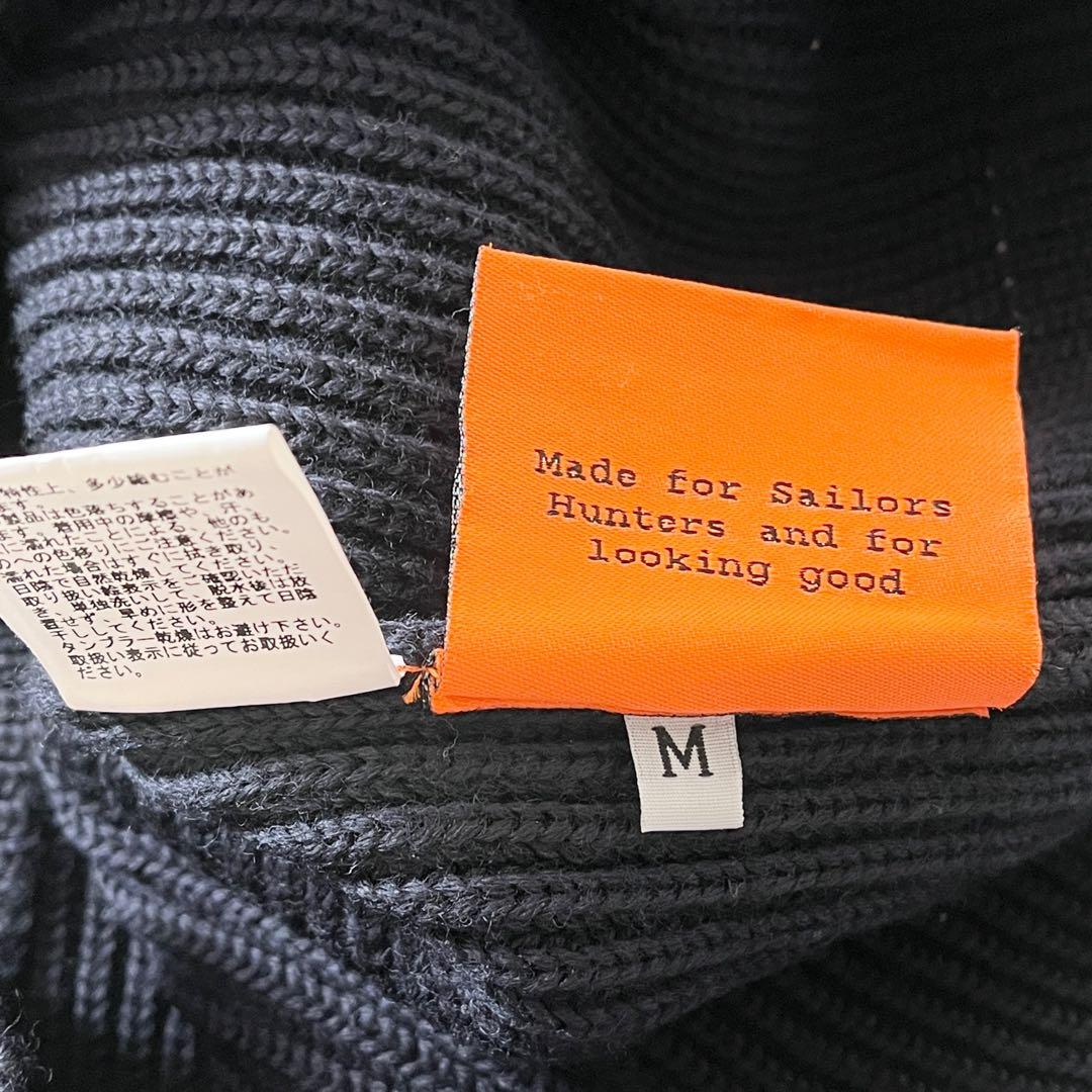 美品 アンデルセンアンデルセン 5G ウール ニット セーター M ネイビー 紺