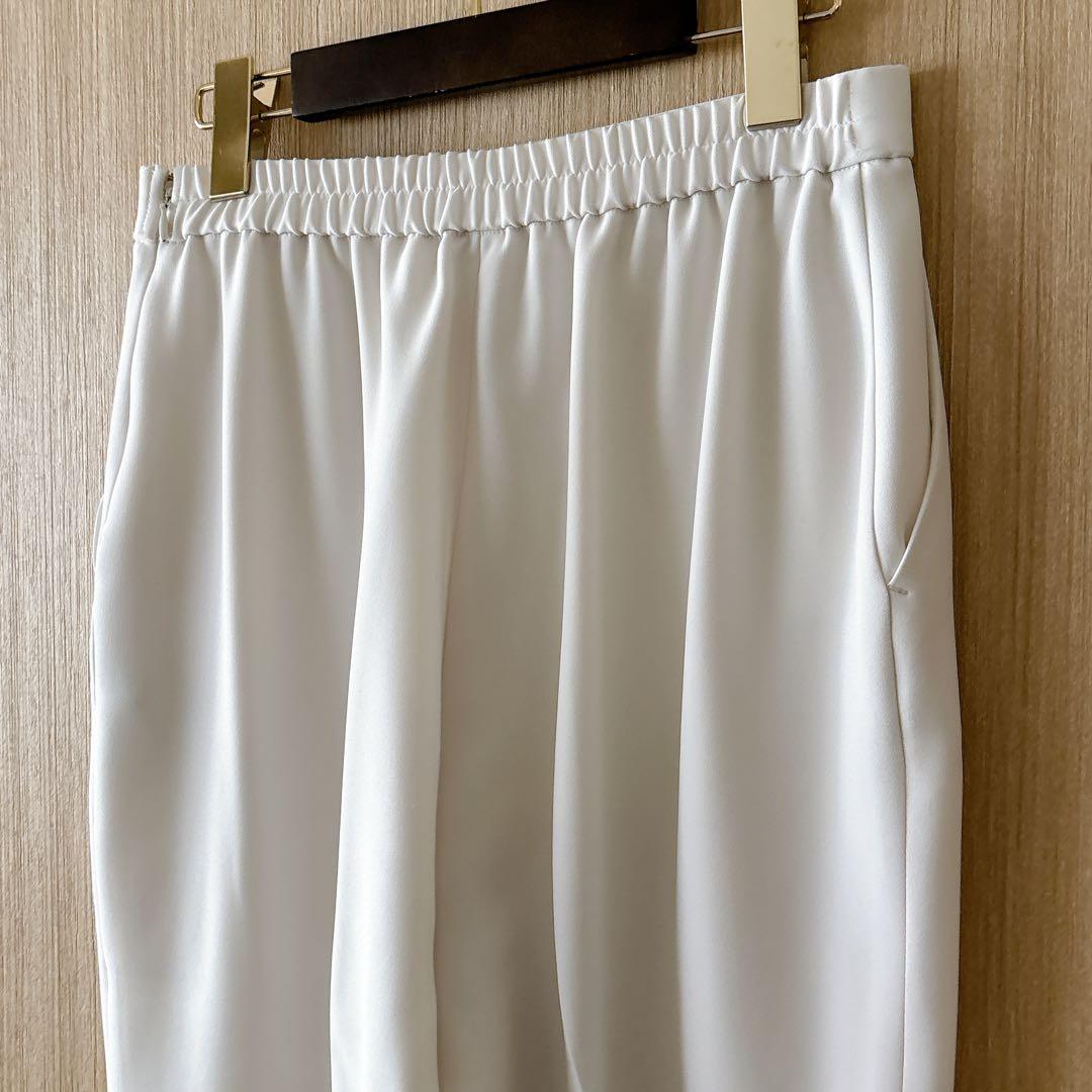 【1102】アナイ　ストレッチクロステーパードパンツ　アイボリー　フォーマル