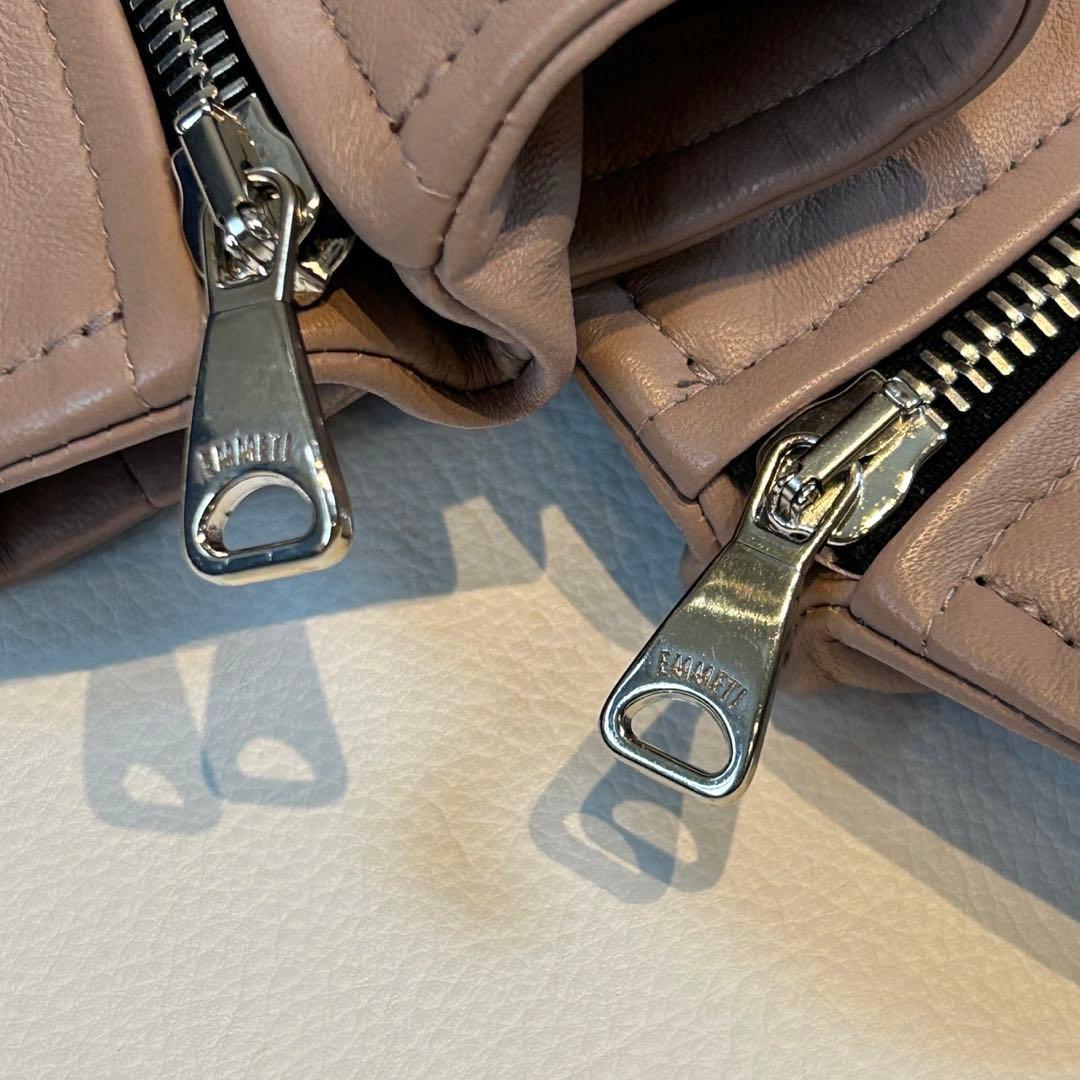 新品タグ付き エンメティ シングルレザーライダースジャケット 羊革 ラムスキン