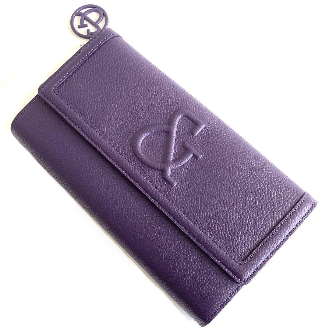 未使用 ピンキー＆ダイアン 長財布 財布 レディース 大容量 パープル 本革