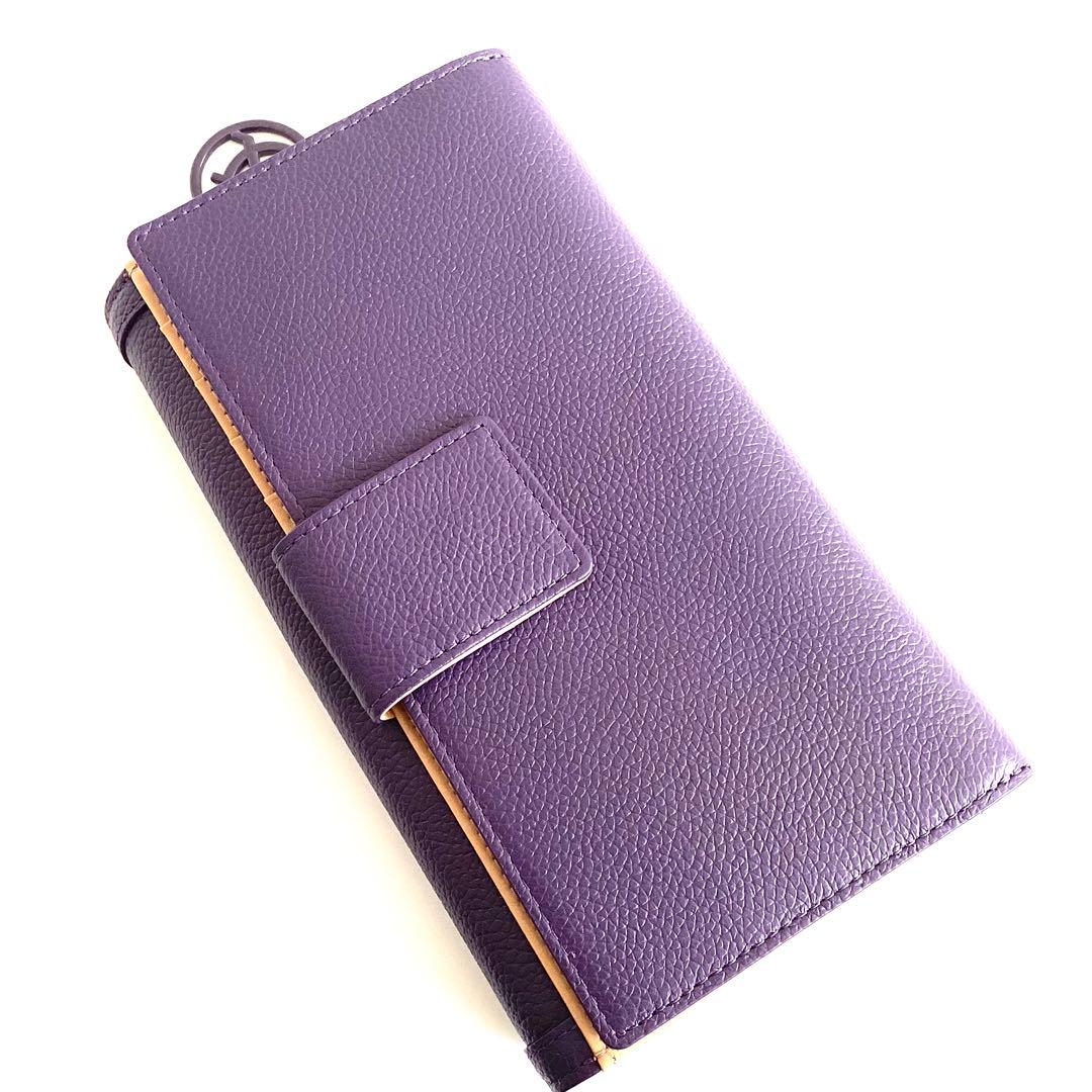 未使用 ピンキー＆ダイアン 長財布 財布 レディース 大容量 パープル 本革