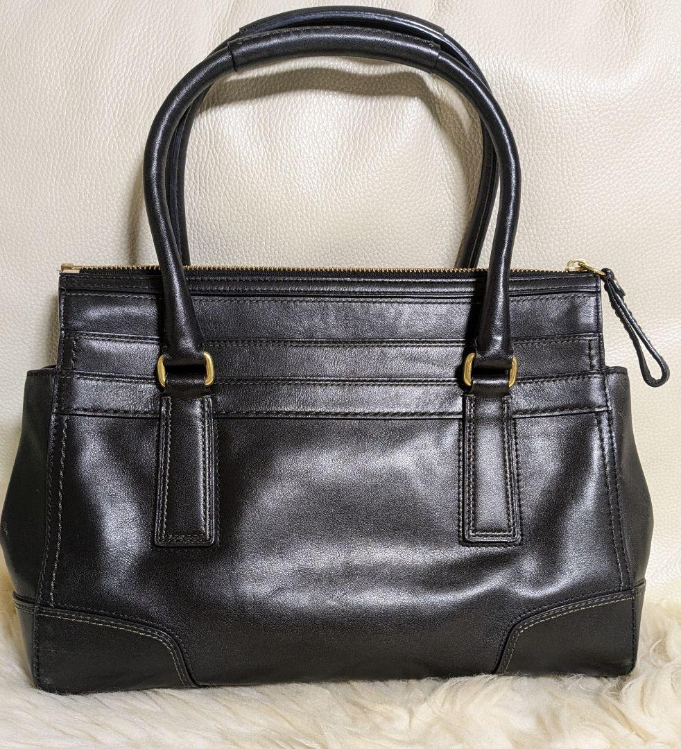 【美品】COACH コーチ ハンドバッグ 本革カウハイド 黒 ターンロック