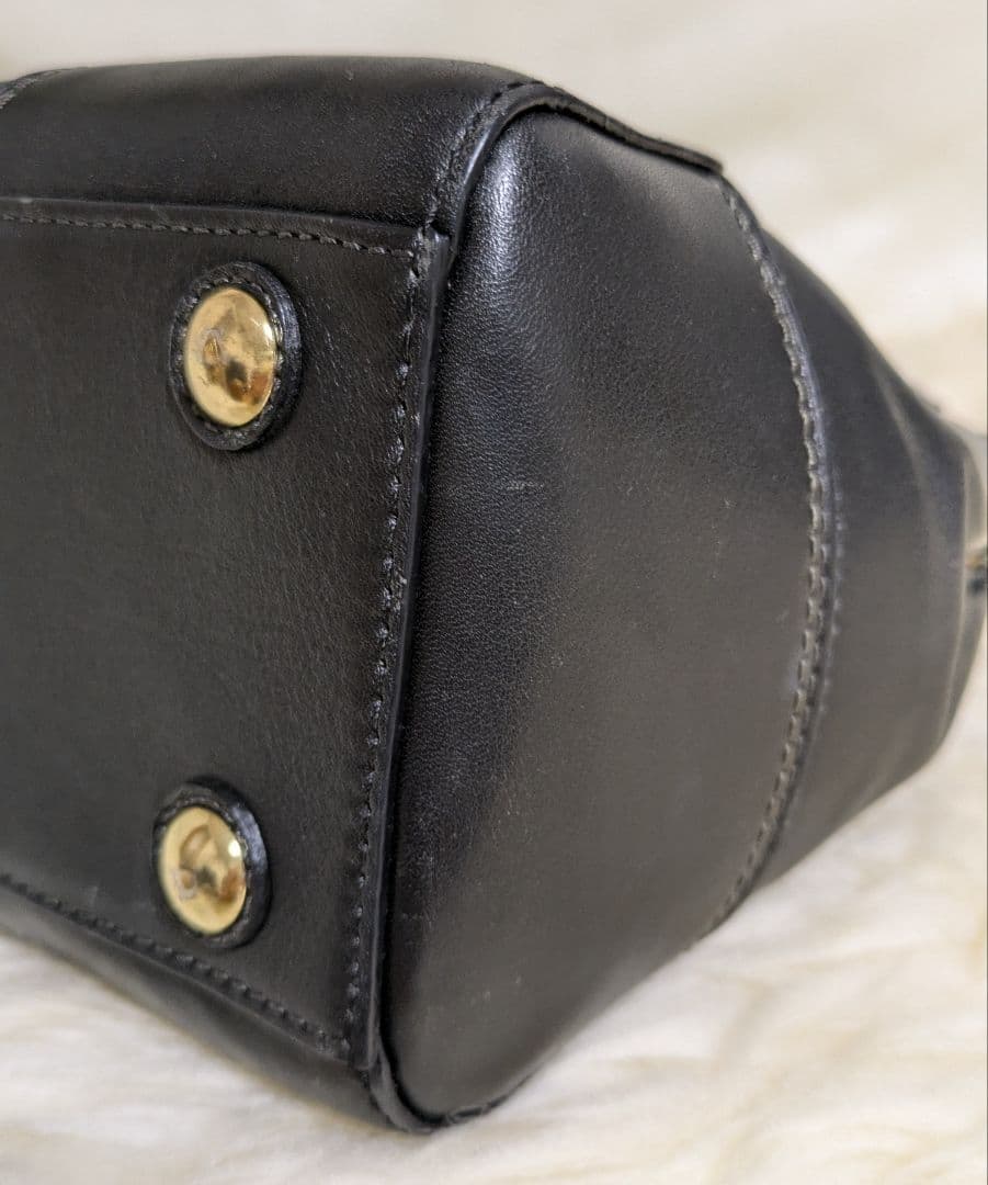 【美品】COACH コーチ ハンドバッグ 本革カウハイド 黒 ターンロック