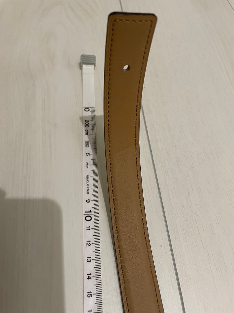 エルメス エプソン ベージュ レザー ベルト シンプル デザイン