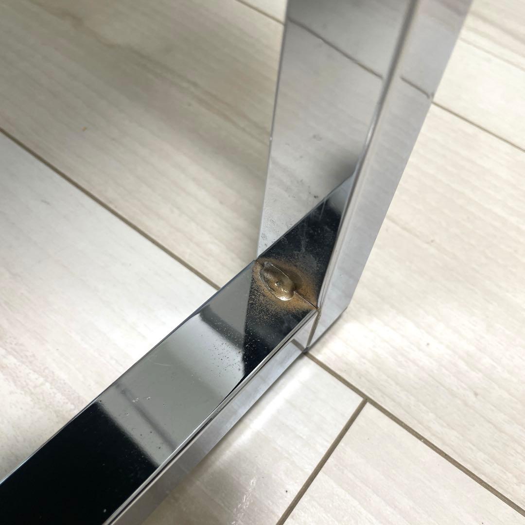 サンワダイレクト 鏡面デスク ブラック×シルバー テーブル 120×60×70