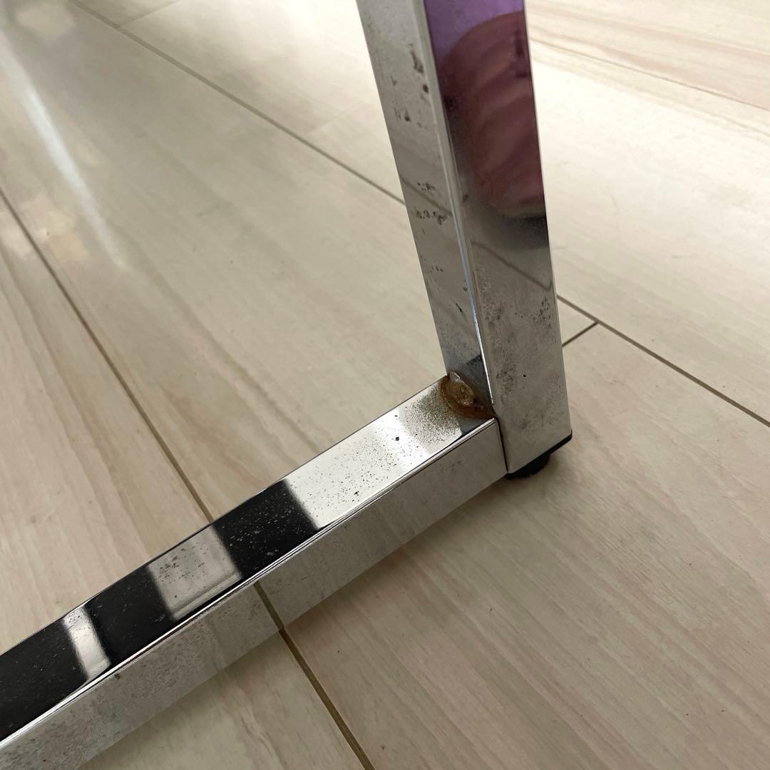 サンワダイレクト 鏡面デスク ブラック×シルバー テーブル 120×60×70