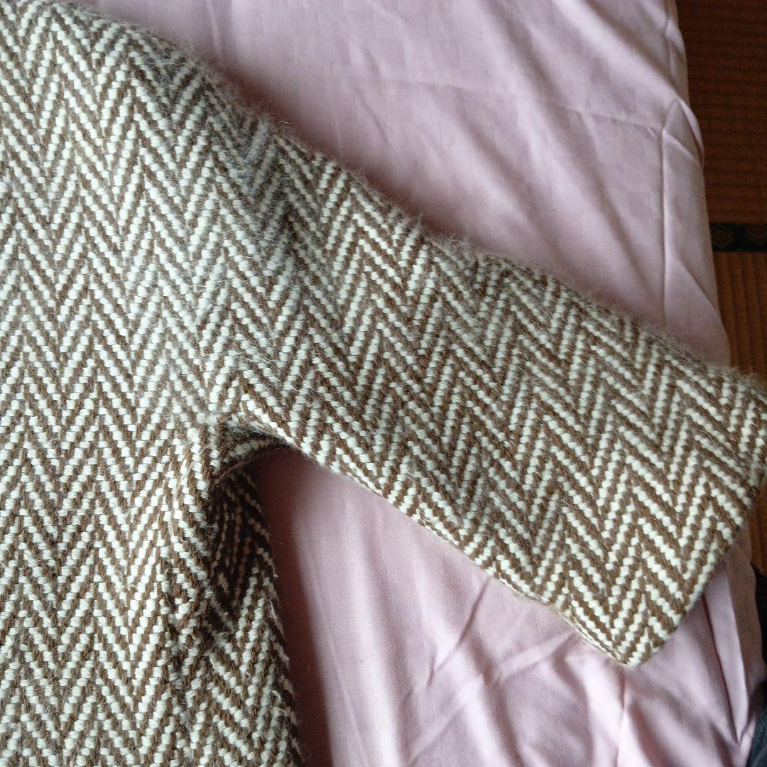 ヘリンボーン柄 七分袖コート美品です