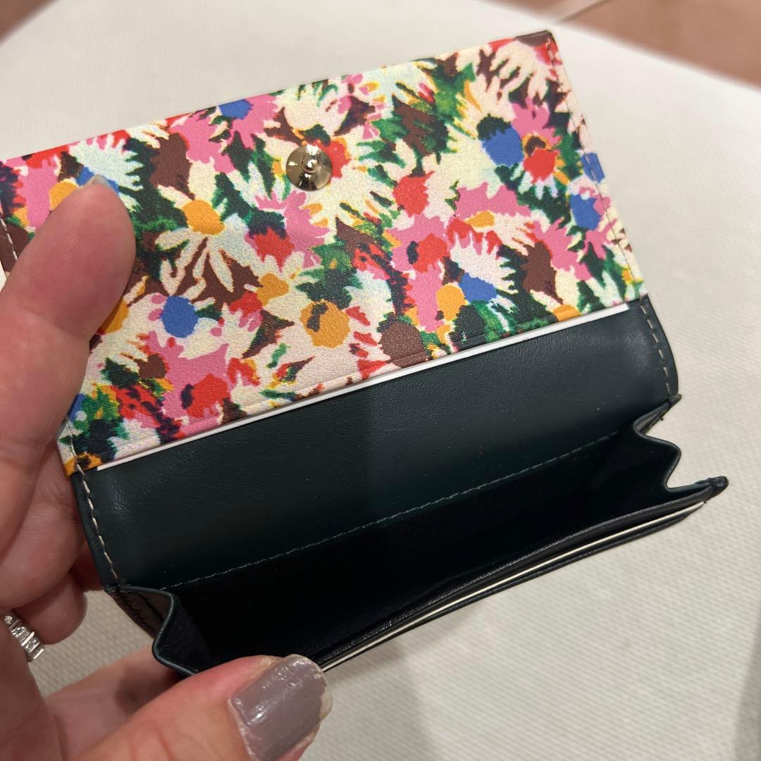 ポールスミス新品未使用 マーガレットプリントトリム 名刺入れ　ブラック